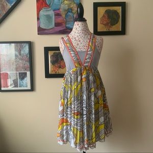 Pure Vida floral pleated double shift dress lace